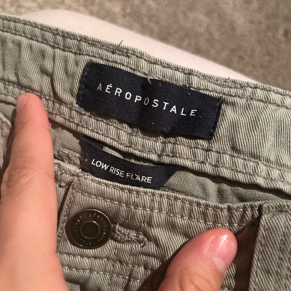 Aeropostale Khaki Low Rise Flare Pants